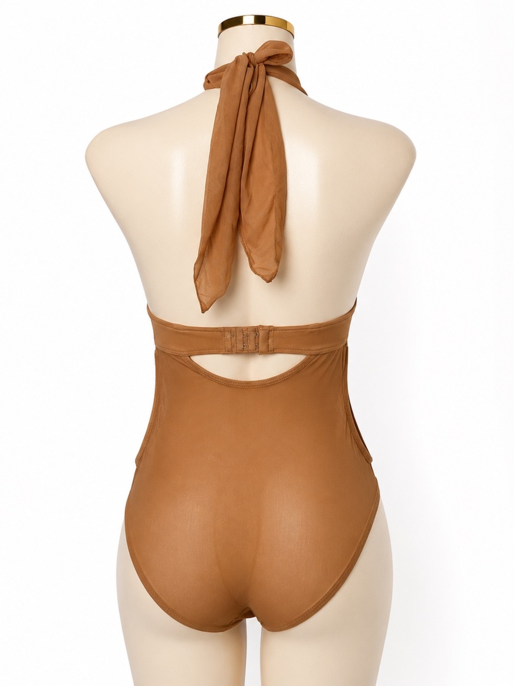 NEW Extraordinary Tan Mesh Shapewear Bodysuit Medium Dancewear Costume - Picture 2 of 7